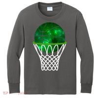 St Patricks Day Shamrock Basketball Irish Kids Long Sleeve Shirt thumb 0