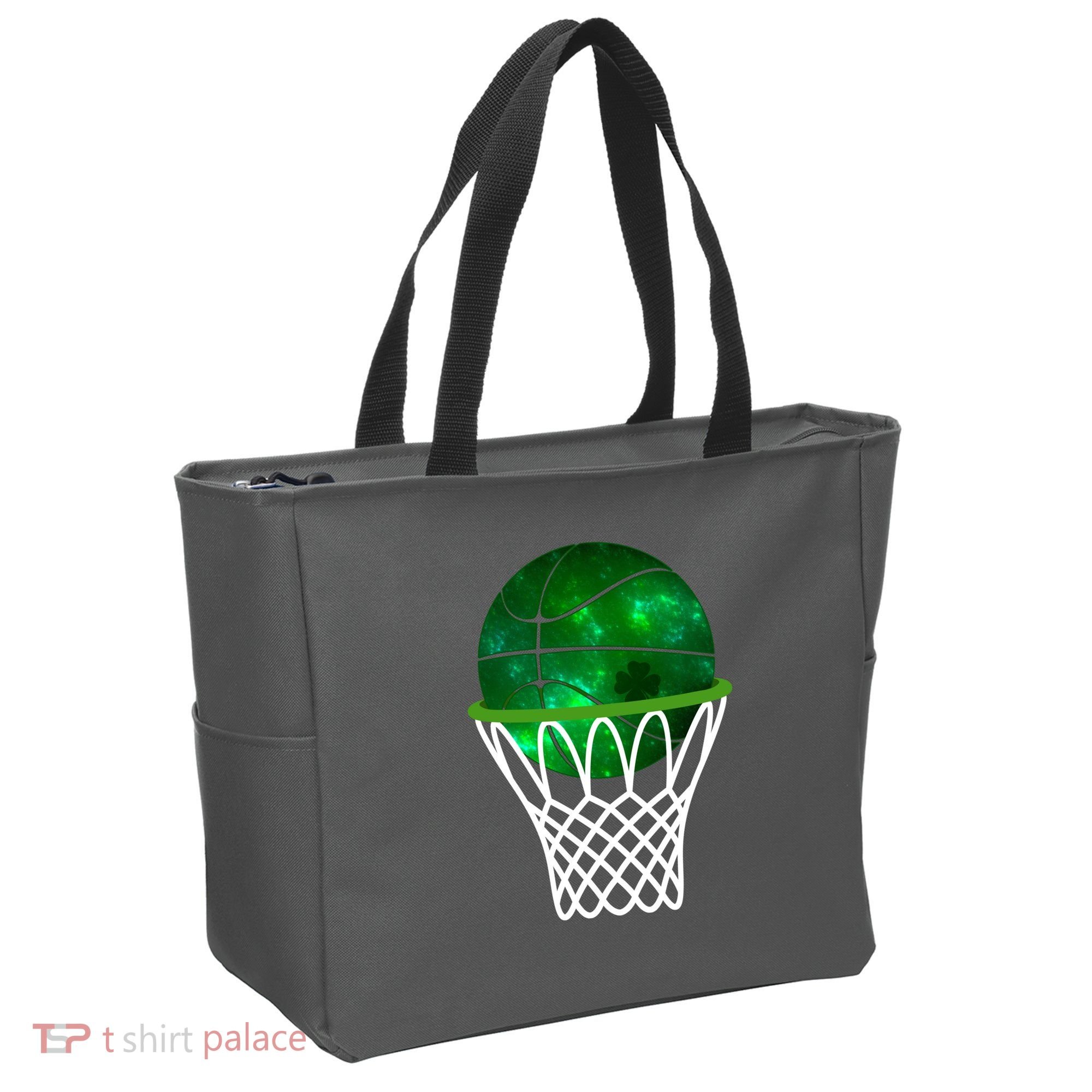 St Patricks Day Shamrock Basketball Irish Tote Bag
