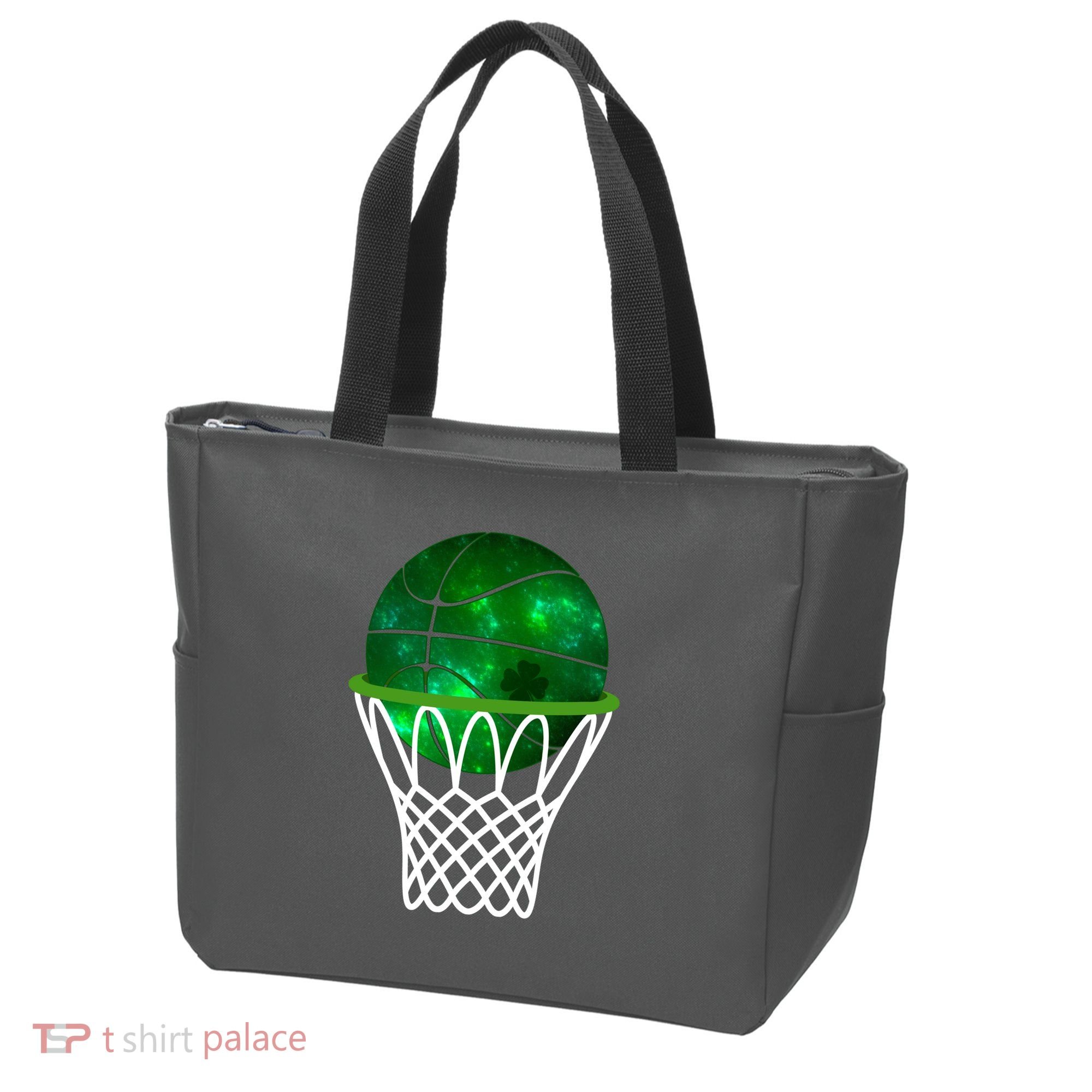 St Patricks Day Shamrock Basketball Irish Tote Bag