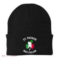 St Patricks Day, St Patrick Was Italian, Irish Shamrock Beanie thumb 0