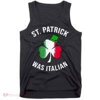St Patricks Day, St Patrick Was Italian, Irish Shamrock Tank Top thumb 0