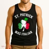 St Patricks Day, St Patrick Was Italian, Irish Shamrock Tank Top thumb 3