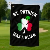 St Patricks Day, St Patrick Was Italian, Irish Shamrock Golf Towel thumb 1