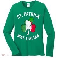 St Patricks Day, St Patrick Was Italian, Irish Shamrock Women's Long Sleeve Shirt thumb 0