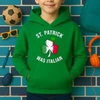 St Patricks Day, St Patrick Was Italian, Irish Shamrock Kids Hoodie thumb 2