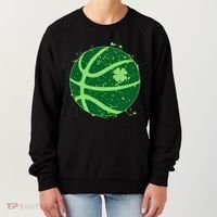 St Patrick's Day Lucky Shamrock Paint Splat Basketball Women's Sweatshirt thumb 0
