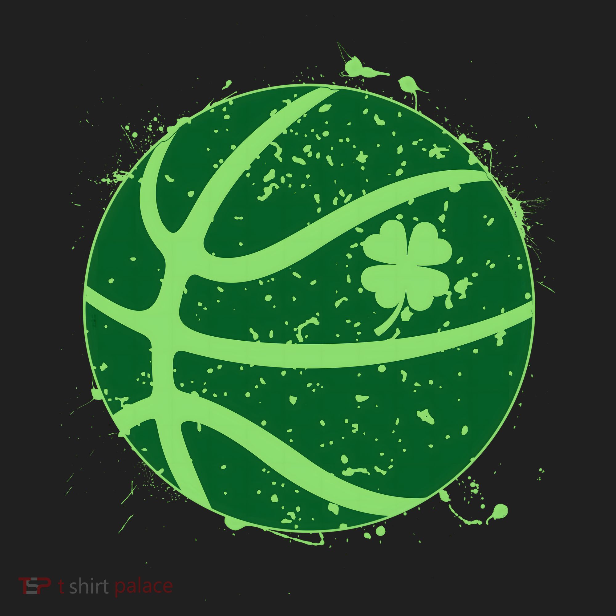 St Patrick's Day Lucky Shamrock Paint Splat Basketball Women's Sweatshirt