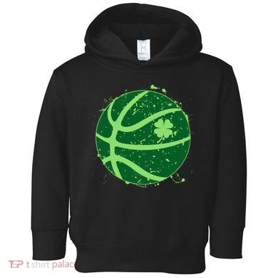 St Patrick's Day Lucky Shamrock Paint Splat Basketball Toddler Hoodie