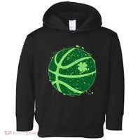 St Patrick's Day Lucky Shamrock Paint Splat Basketball Toddler Hoodie thumb 0