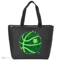 St Patrick's Day Lucky Shamrock Paint Splat Basketball Tote Bag thumb 0