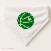 St Patrick's Day Lucky Shamrock Paint Splat Basketball USA-Made Doggie Bandana thumb 0