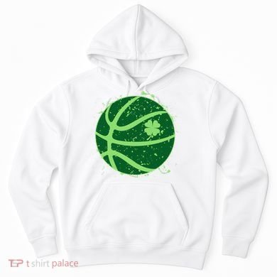 St Patrick's Day Lucky Shamrock Paint Splat Basketball Hoodie