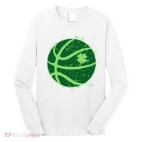 St Patrick's Day Lucky Shamrock Paint Splat Basketball Long Sleeve Shirt thumb 0