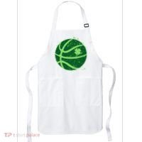 St Patrick's Day Lucky Shamrock Paint Splat Basketball Apron thumb 0