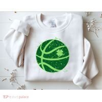 St Patrick's Day Lucky Shamrock Paint Splat Basketball Sweatshirt thumb 2