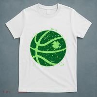 St Patrick's Day Lucky Shamrock Paint Splat Basketball T-Shirt thumb 5