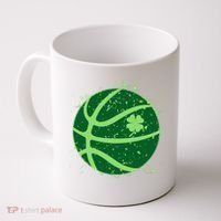 St Patrick's Day Lucky Shamrock Paint Splat Basketball Coffee Mug thumb 0