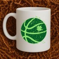 St Patrick's Day Lucky Shamrock Paint Splat Basketball Coffee Mug thumb 2