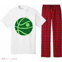 St Patrick's Day Lucky Shamrock Paint Splat Basketball Pajama Set thumb 0