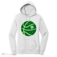 St Patrick's Day Lucky Shamrock Paint Splat Basketball Women's Hoodie thumb 0