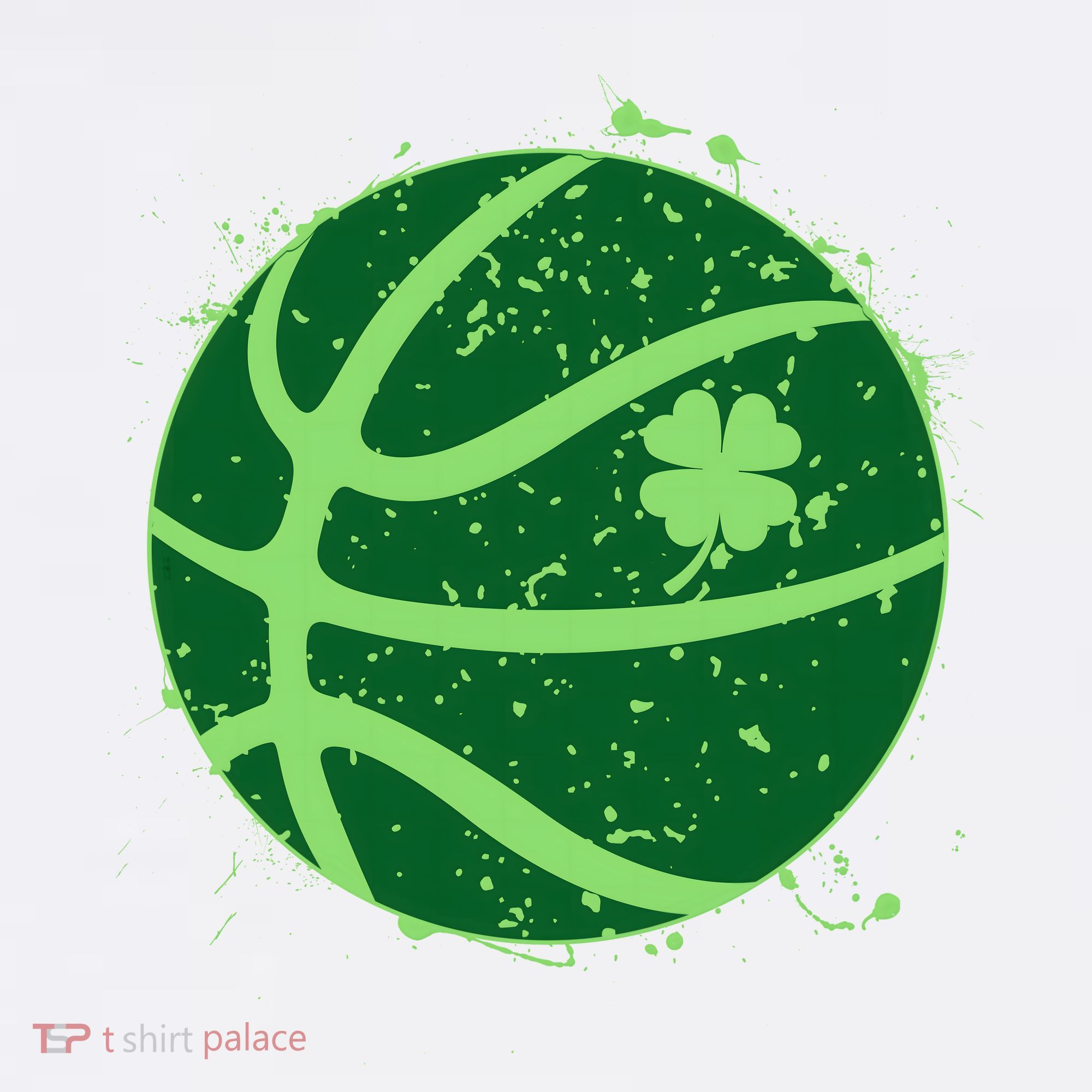 St Patrick's Day Lucky Shamrock Paint Splat Basketball Women's Hoodie