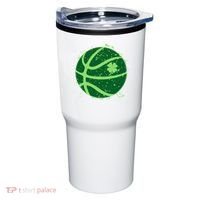 St Patrick's Day Lucky Shamrock Paint Splat Basketball Tumbler thumb 0