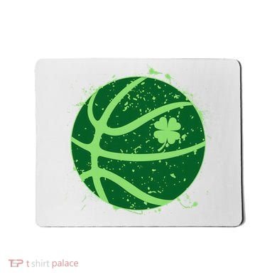 St Patrick's Day Lucky Shamrock Paint Splat Basketball Mousepad