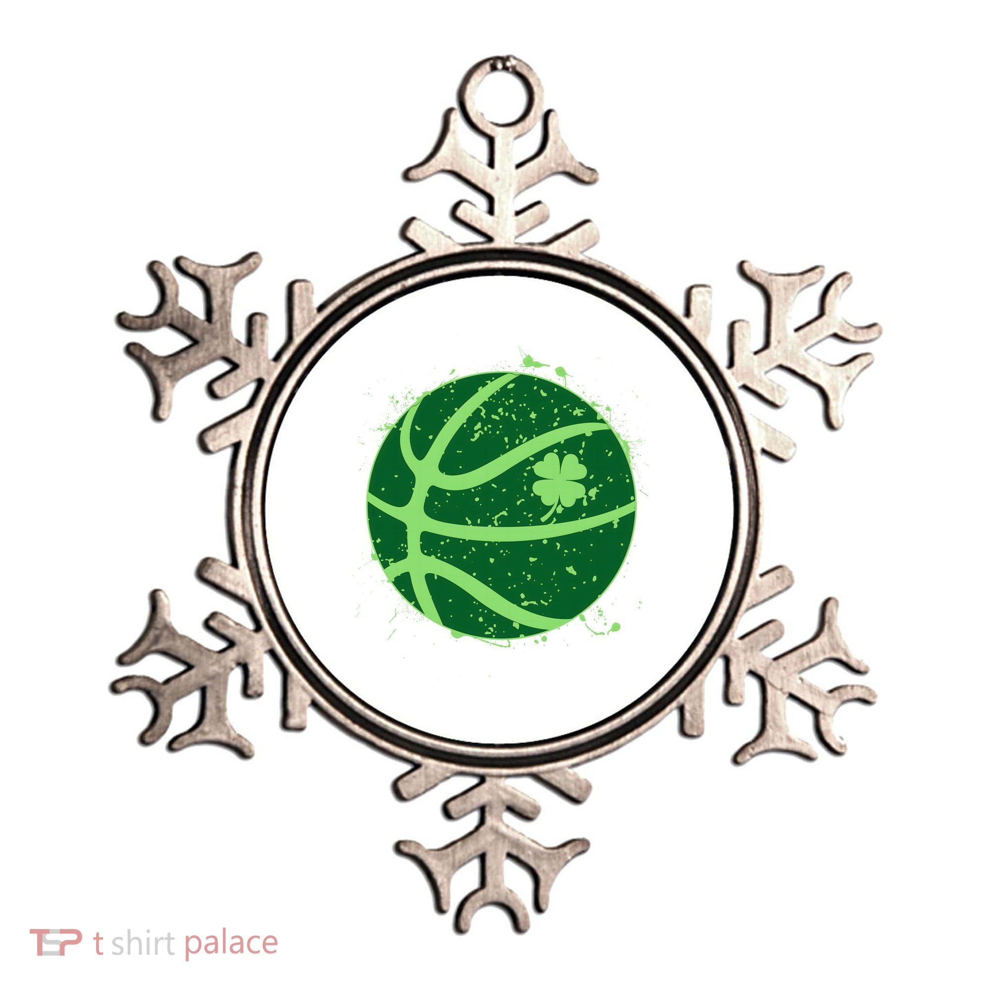 St Patrick's Day Lucky Shamrock Paint Splat Basketball Ornament
