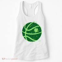 St Patrick's Day Lucky Shamrock Paint Splat Basketball Women's Tank Top thumb 0