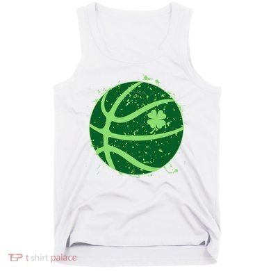St Patrick's Day Lucky Shamrock Paint Splat Basketball Tank Top
