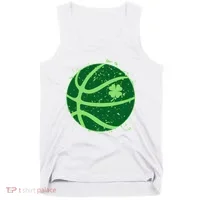 St Patrick's Day Lucky Shamrock Paint Splat Basketball Tank Top thumb 0