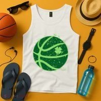 St Patrick's Day Lucky Shamrock Paint Splat Basketball Tank Top thumb 4