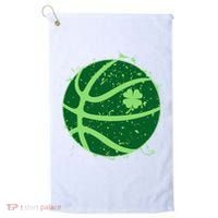 St Patrick's Day Lucky Shamrock Paint Splat Basketball Golf Towel thumb 0
