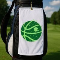 St Patrick's Day Lucky Shamrock Paint Splat Basketball Golf Towel thumb 2