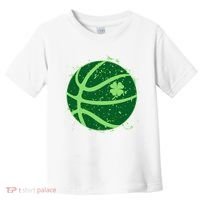 St Patrick's Day Lucky Shamrock Paint Splat Basketball Toddler T-Shirt thumb 0