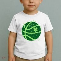 St Patrick's Day Lucky Shamrock Paint Splat Basketball Toddler T-Shirt thumb 2