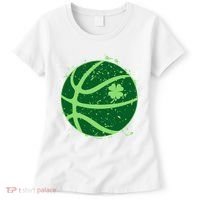 St Patrick's Day Lucky Shamrock Paint Splat Basketball Women's T-Shirt thumb 0
