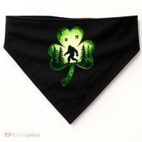 St Patricks Day Bigfoot Sasquatch Irish Clover Shamrock USA-Made Doggie Bandana thumb 0