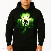 St Patricks Day Bigfoot Sasquatch Irish Clover Shamrock Hoodie thumb 2