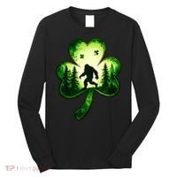 St Patricks Day Bigfoot Sasquatch Irish Clover Shamrock Long Sleeve Shirt thumb 0