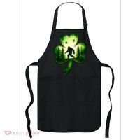 St Patricks Day Bigfoot Sasquatch Irish Clover Shamrock Apron thumb 0
