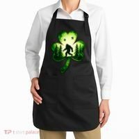 St Patricks Day Bigfoot Sasquatch Irish Clover Shamrock Apron thumb 2