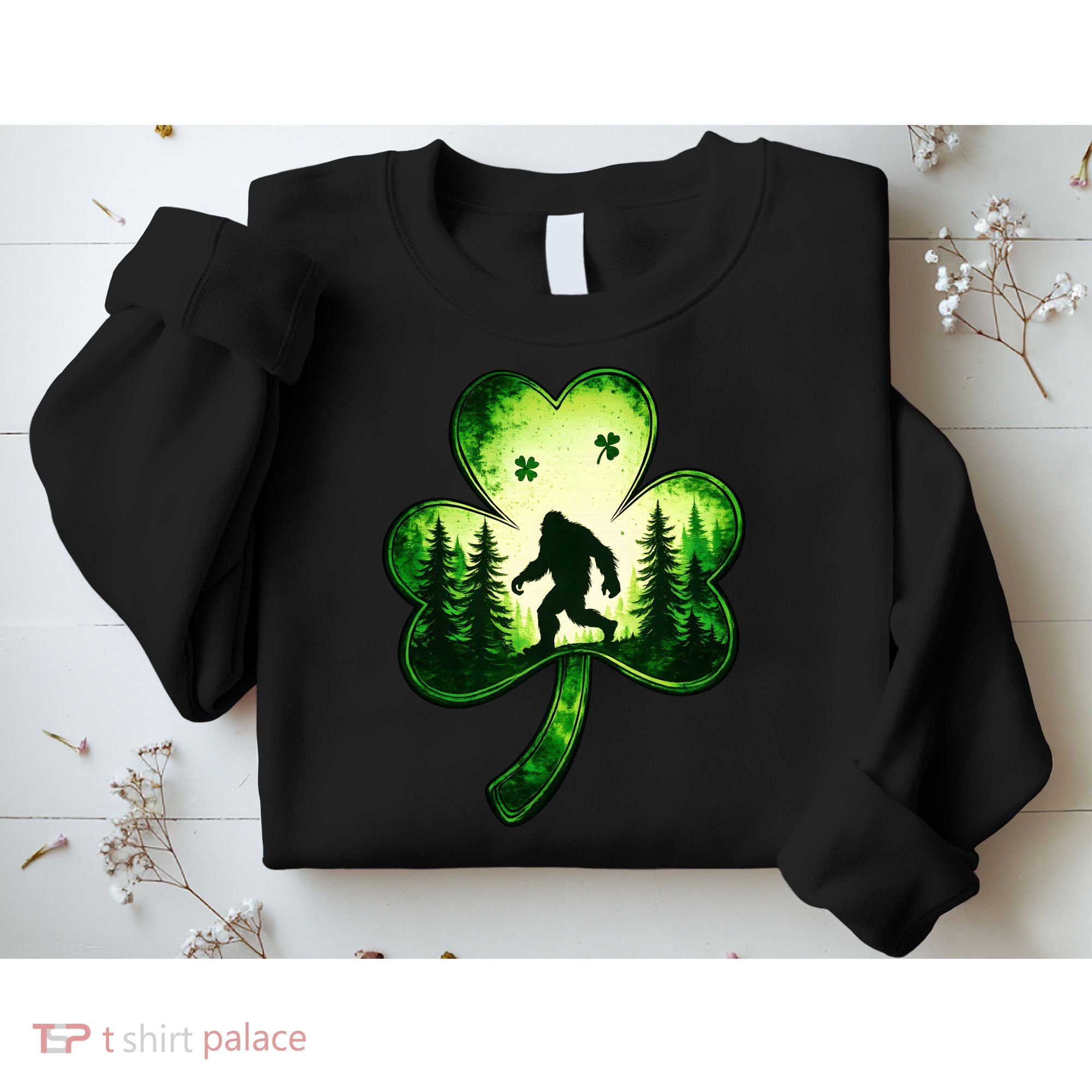 St Patricks Day Bigfoot Sasquatch Irish Clover Shamrock Sweatshirt