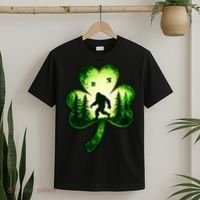 St Patricks Day Bigfoot Sasquatch Irish Clover Shamrock T-Shirt thumb 2