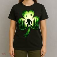 St Patricks Day Bigfoot Sasquatch Irish Clover Shamrock T-Shirt thumb 4