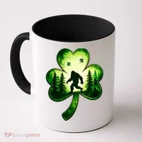 St Patricks Day Bigfoot Sasquatch Irish Clover Shamrock Coffee Mug thumb 0