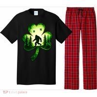 St Patricks Day Bigfoot Sasquatch Irish Clover Shamrock Pajama Set thumb 0