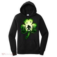 St Patricks Day Bigfoot Sasquatch Irish Clover Shamrock Women's Hoodie thumb 0