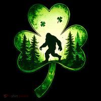 St Patricks Day Bigfoot Sasquatch Irish Clover Shamrock Women's Hoodie thumb 2