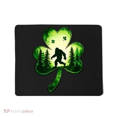 St Patricks Day Bigfoot Sasquatch Irish Clover Shamrock Mousepad